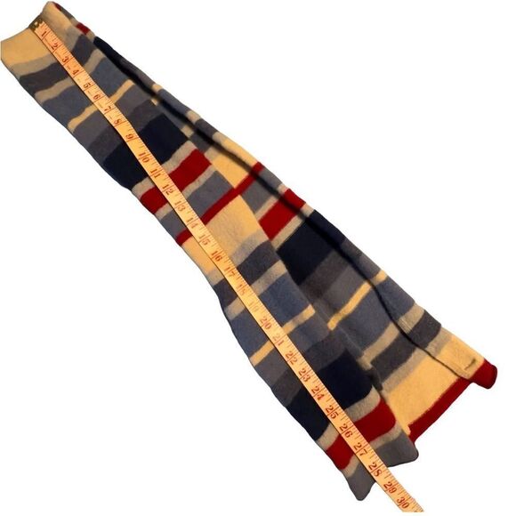 Just Jeans Lambswool Blue Red and White striped Neck scarf - Picture 4 of 6